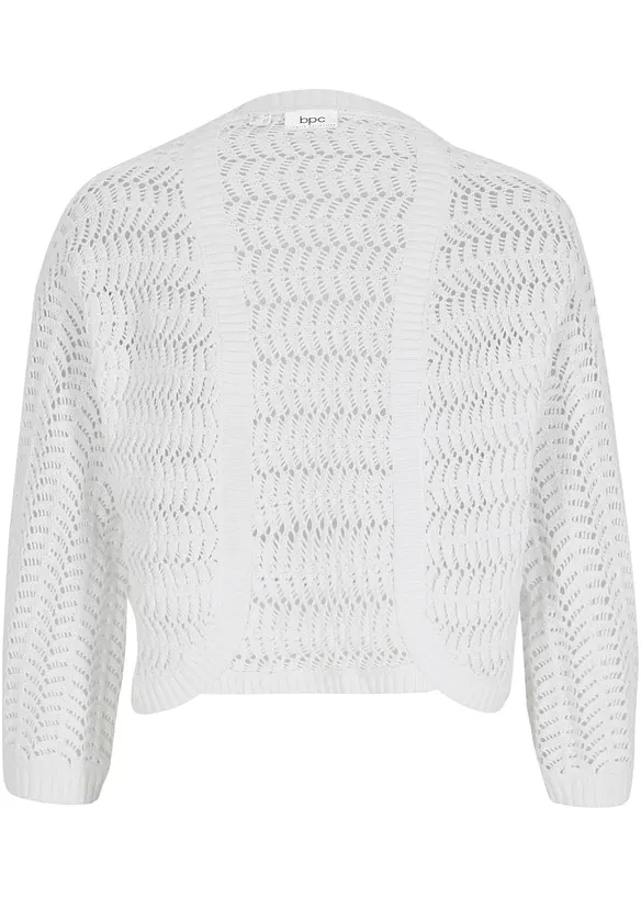 Bolero a mezza manica con effetto uncinetto, bonprix