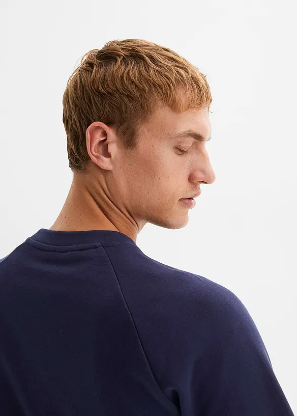 Felpa con poliestere riciclato e maniche a raglan, bonprix