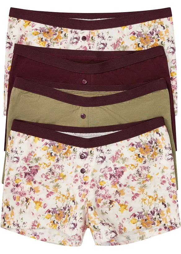 Boxer aderenti da donna con cotone biologico (pacco da 4), bonprix