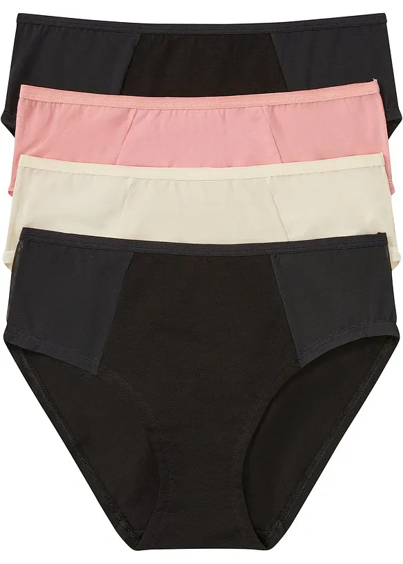 Slip alto con cotone biologico (pacco da 4), bonprix