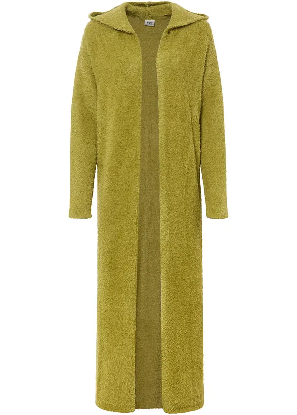 Maxi cardigan in filato piumato soffice, bonprix