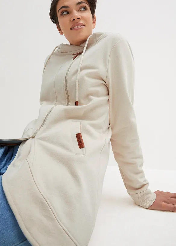 Giacca in felpa con zip e cappuccio, bonprix