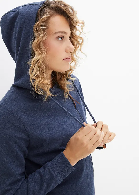 Giacca in felpa con zip e cappuccio, bonprix