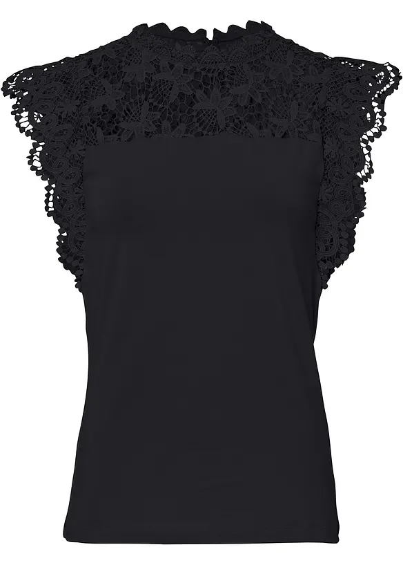 Maglia con inserto in pizzo, bonprix