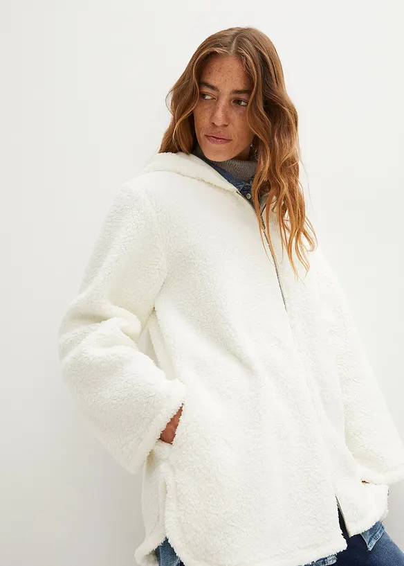 Giacca in pile teddy con spacchi laterali, bonprix