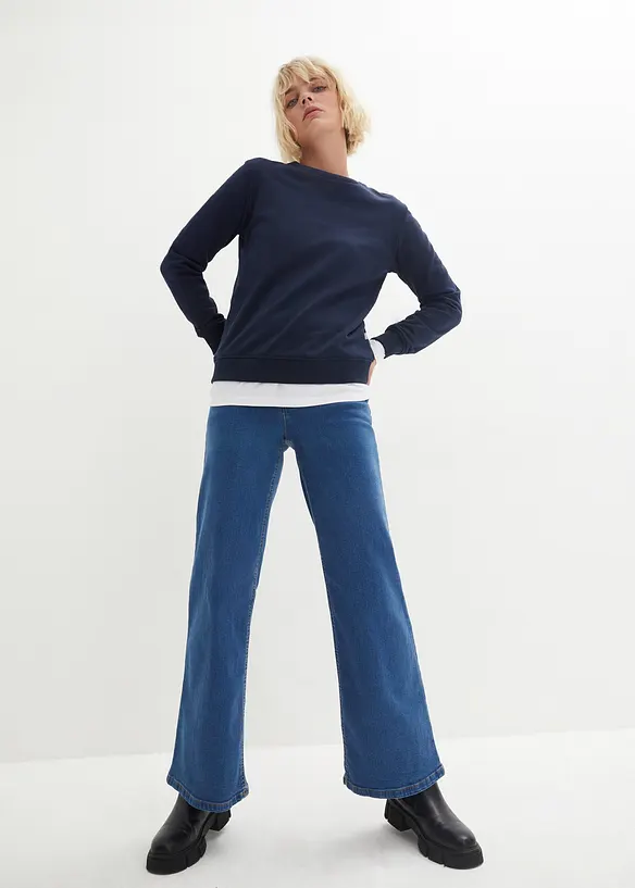 Jeans elasticizzati basic Essential, wide leg, John Baner JEANSWEAR
