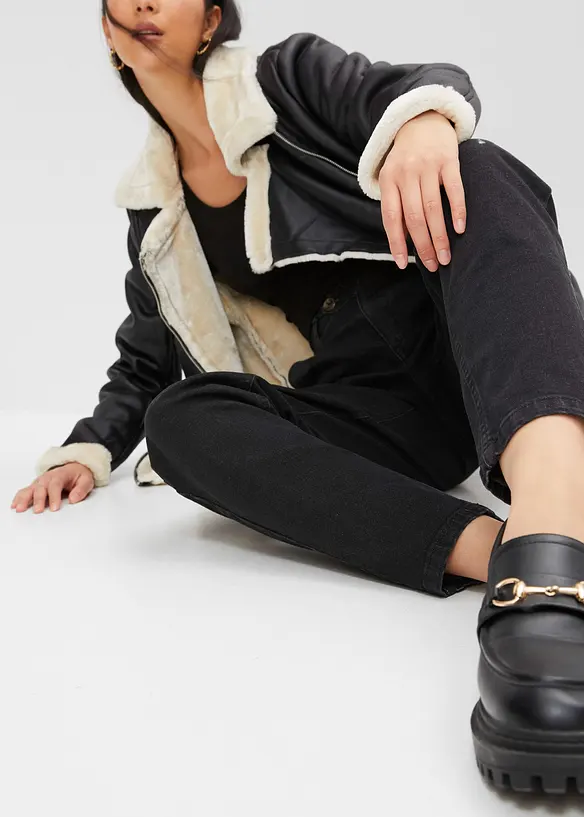 Jeans barrel shape, a vita media, bonprix