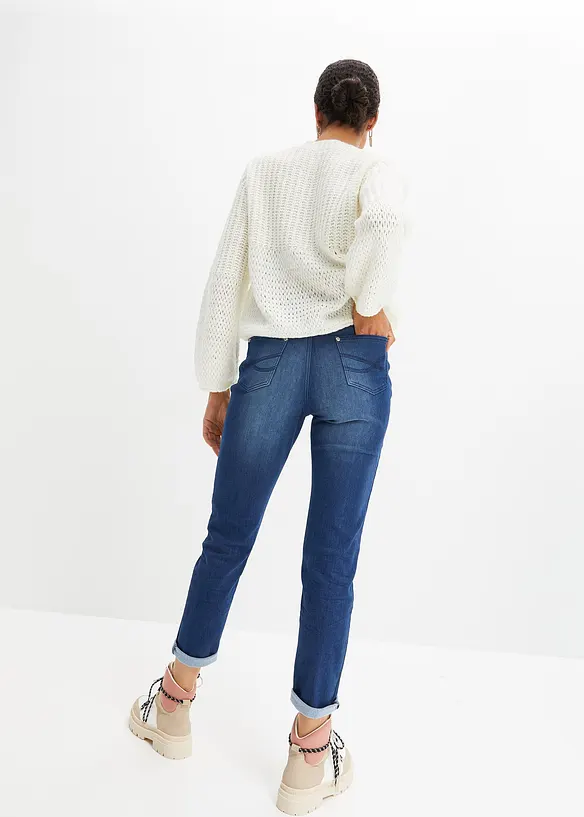 Jeans termici boyfriend con interno morbido, vita media, bonprix