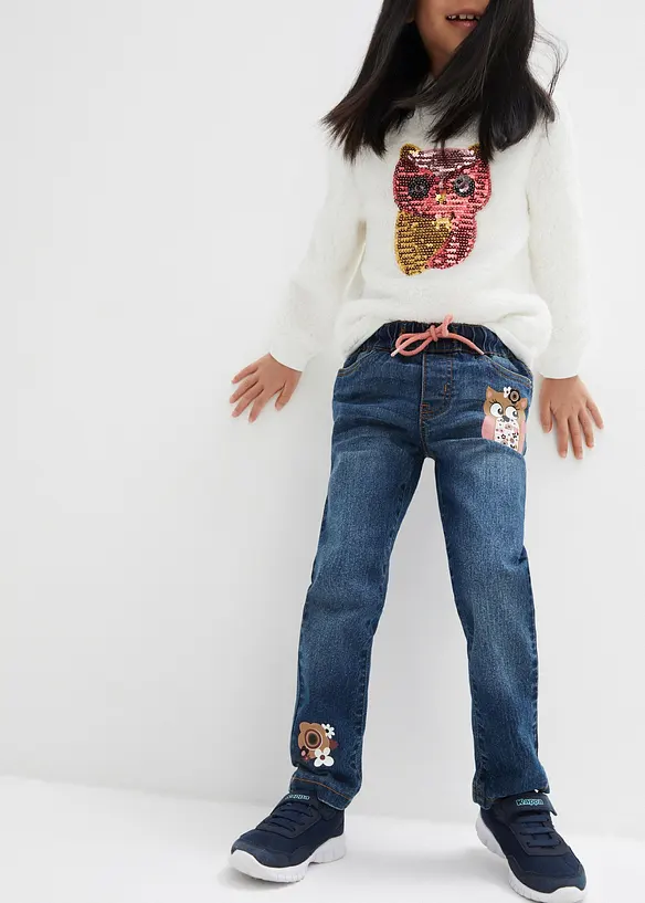 Jeans termici, a vita media, bonprix