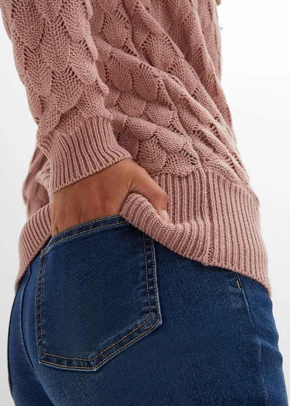 Maglione traforato con effetto a portafoglio, bonprix