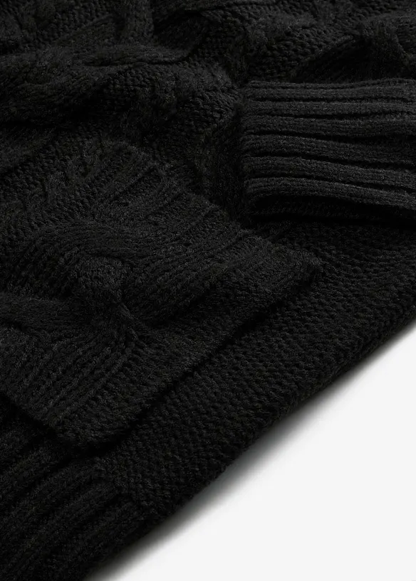 Abito in maglia a collo alto con tasche, bonprix