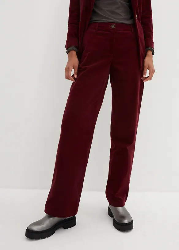 Pantaloni di velluto a coste in cotone biologico elasticizzato, bonprix
