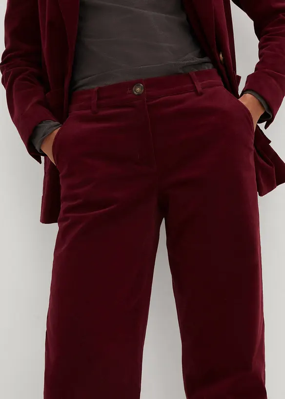 Pantaloni di velluto a coste in cotone biologico elasticizzato, bonprix