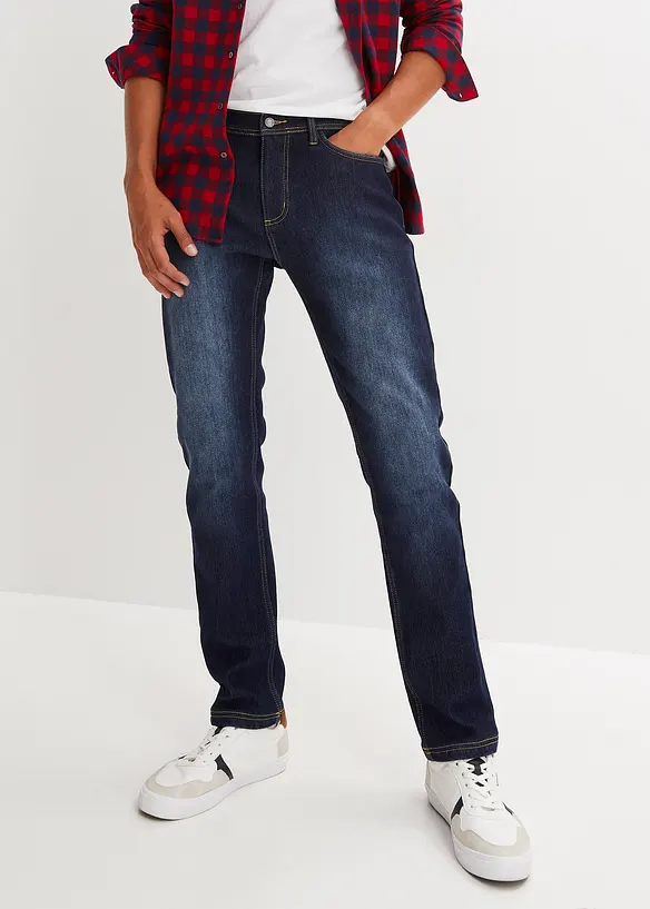 Jeans termici elasticizzati con interno caldo regular fit, straight, bonprix