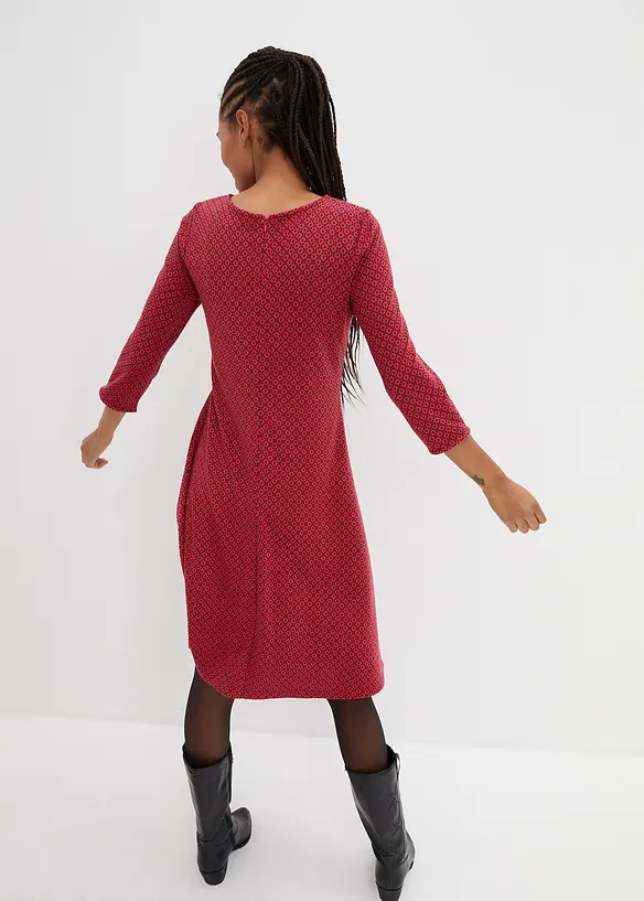 Abito in punto di Roma con fantasia jacquard in misto viscosa, bonprix