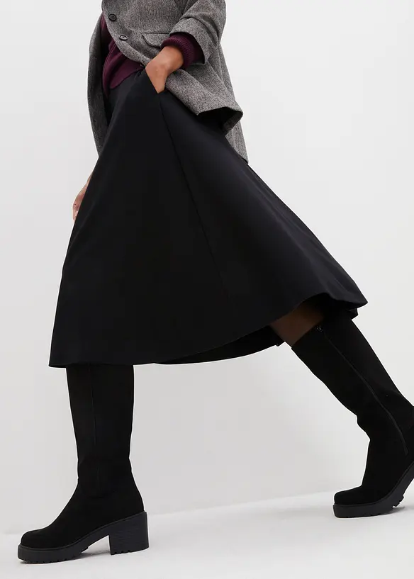 Gonna midi in misto viscosa, bonprix