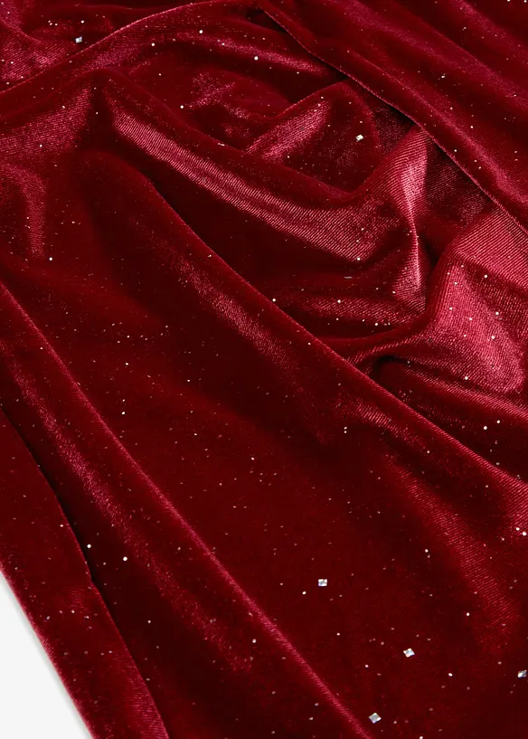 Abito corto in velluto morbido glitterato, bonprix