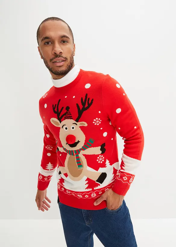Maglione natalizio in filato fine, bonprix