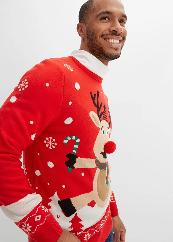 Maglione natalizio in filato fine, bonprix