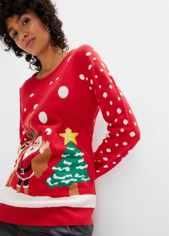 Maglione natalizio a maglia fine, bonprix