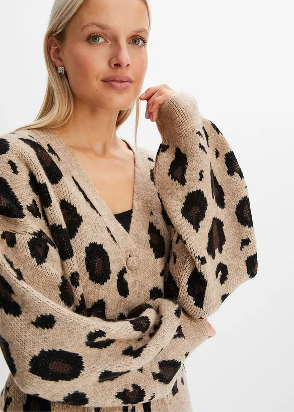 Cardigan leopardato, bonprix