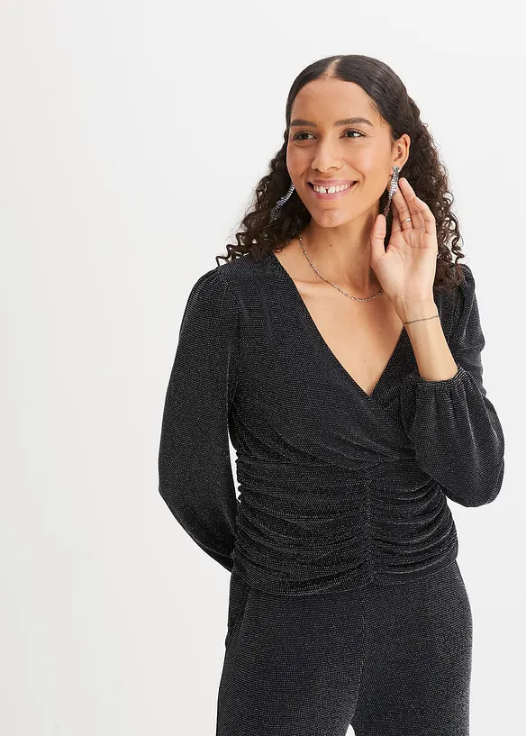 Maglia a maniche lunghe glitterata, bonprix