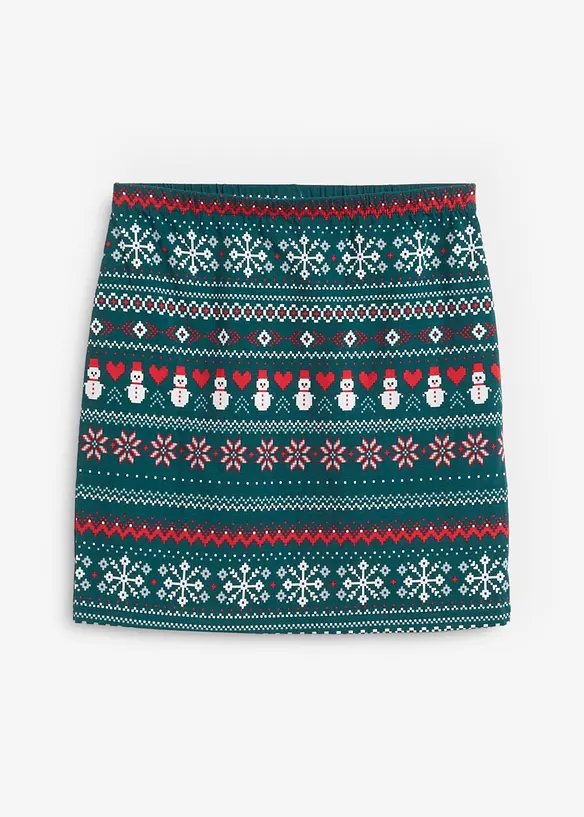 Minigonna con motivo norvegese in misto cotone ed elastan, bonprix