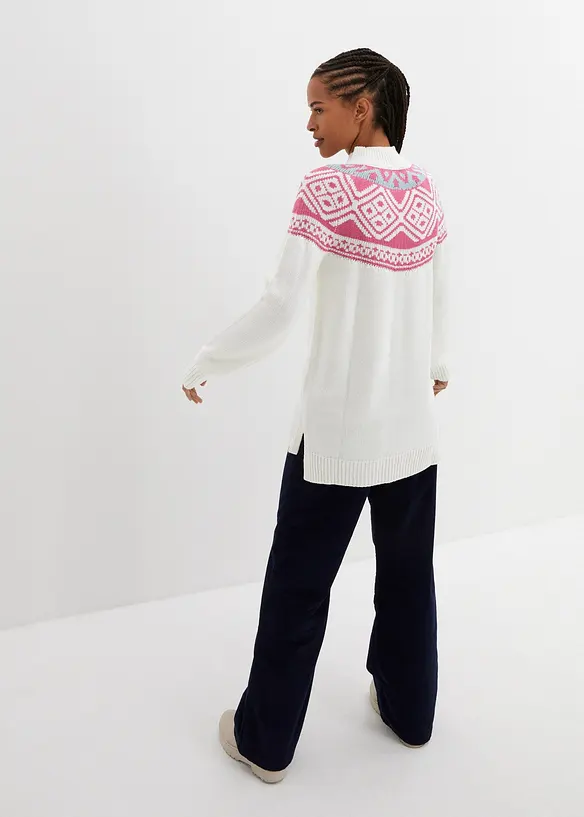 Maglione norvegese con spacchi ai lati, bonprix