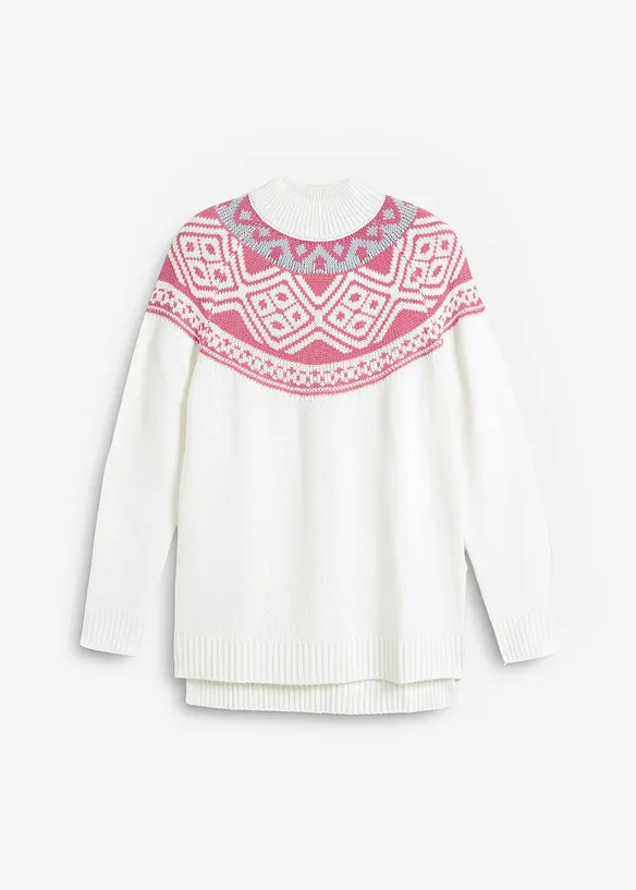 Maglione norvegese con spacchi ai lati, bonprix