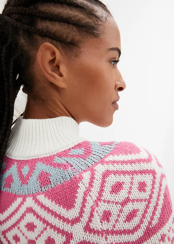 Maglione norvegese con spacchi ai lati, bonprix