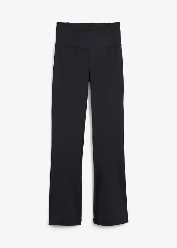 Pantaloni sportivi modellanti con tasca, svasati, bonprix