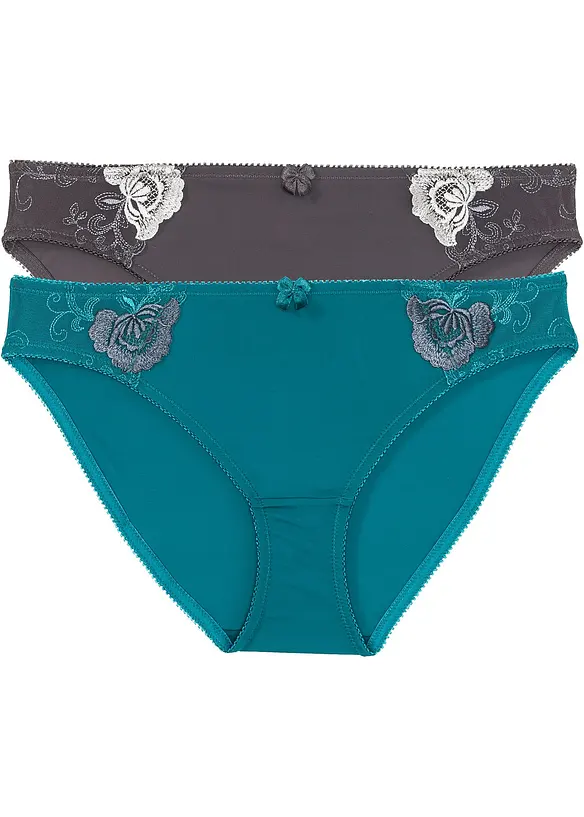 Slip con ricami (pacco da 2), bonprix