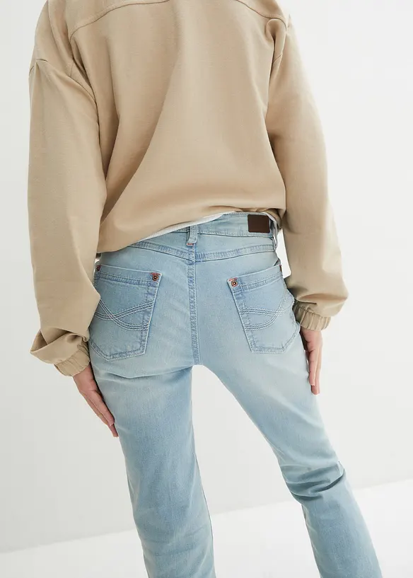 Jeans bootcut elasticizzati, vita media, bonprix