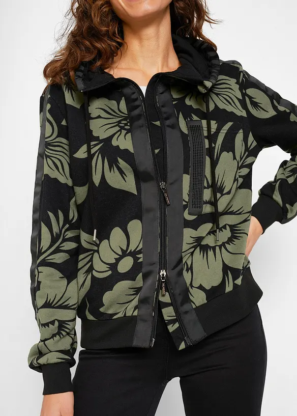 Felpa con zip e cotone, bonprix