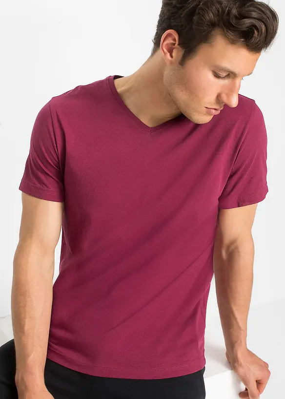 T-shirt con scollo a V (pacco da 3), bonprix