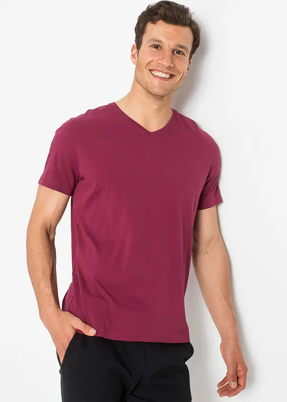 T-shirt con scollo a V (pacco da 3), bonprix