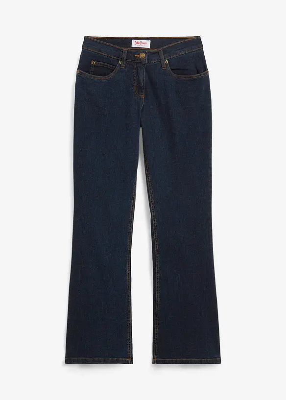 Jeans bootcut elasticizzati, vita alta, bonprix