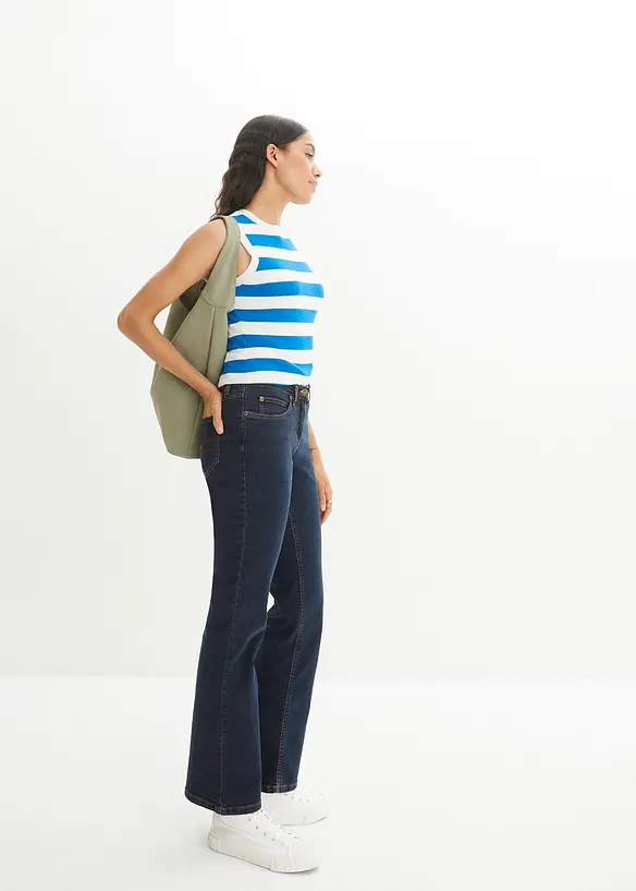 Jeans bootcut elasticizzati, vita alta, bonprix