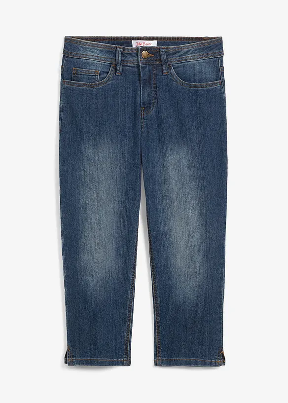 Jeans cropped slim fit, a vita media, bonprix