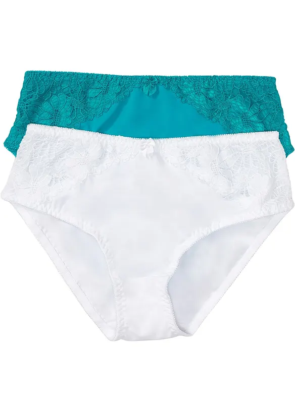 Slip alto con pizzo (pacco da 2), bonprix