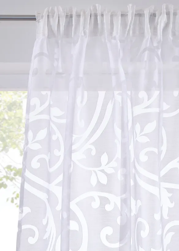 Tenda in tessuto devoré con tralci (pacco da 1), bonprix