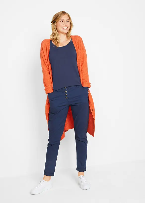 Maglia elasticizzata aderente a maniche lunghe, bonprix