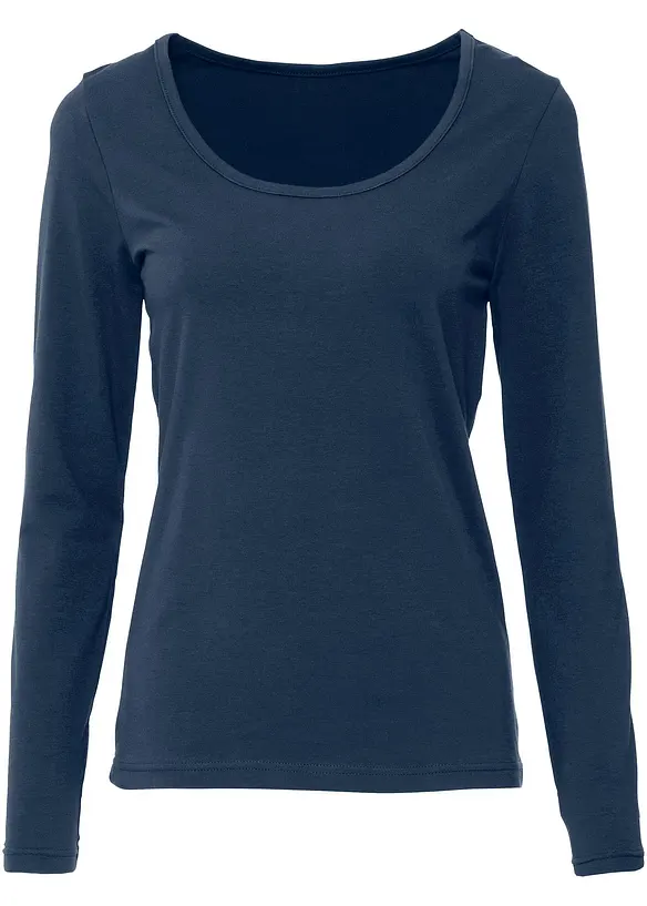 Maglia elasticizzata aderente a maniche lunghe, bonprix
