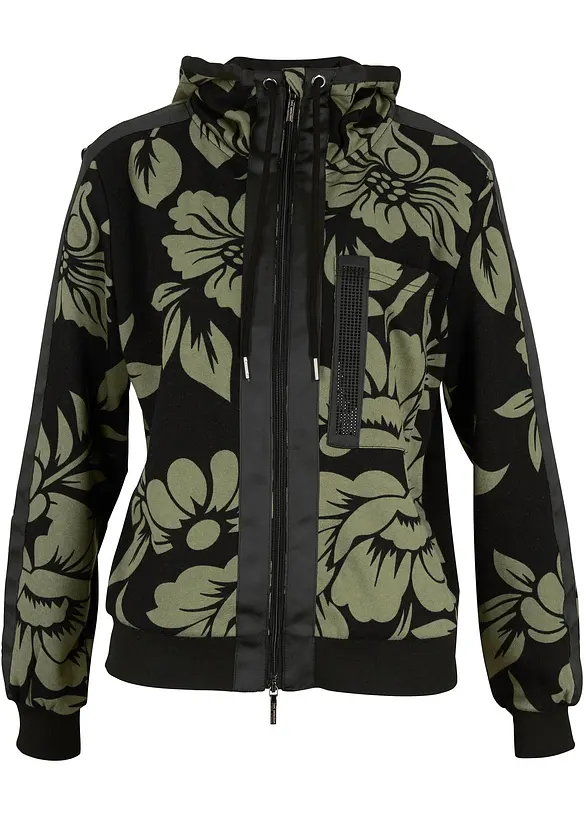 Felpa con zip e cotone, bonprix