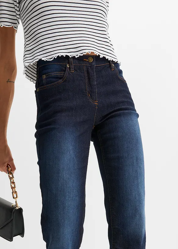 Jeans elasticizzati straight, vita media, bonprix