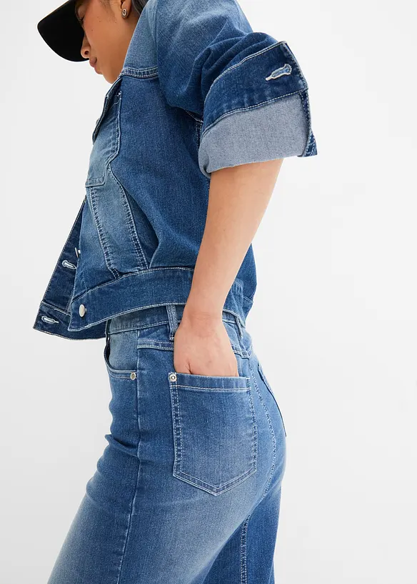 Gonna di jeans con spacco, bonprix