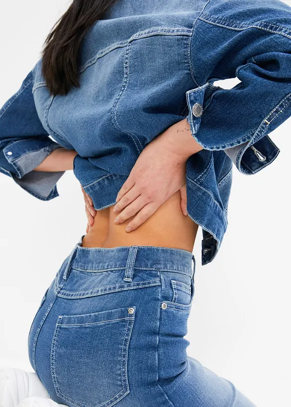 Gonna di jeans con spacco, bonprix