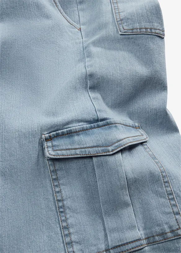 Jeans cargo wide leg, vita media, bonprix