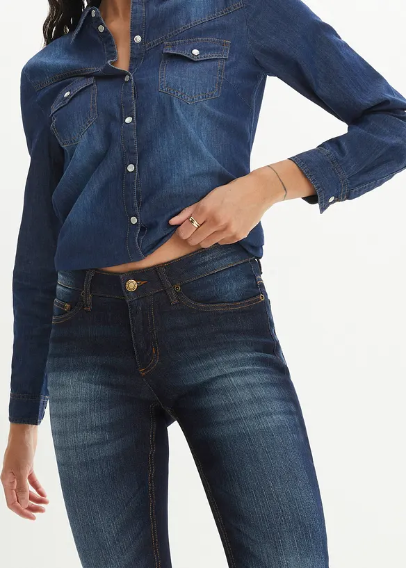 Jeans skinny elasticizzati, vita media, bonprix