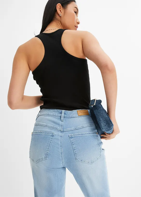 Jeans elasticizzati straight, vita alta, bonprix